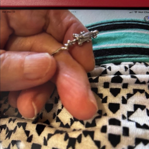 JTV Silver Necklace with Crystal Accents, length is 16” choker l - Picture 3 of 8